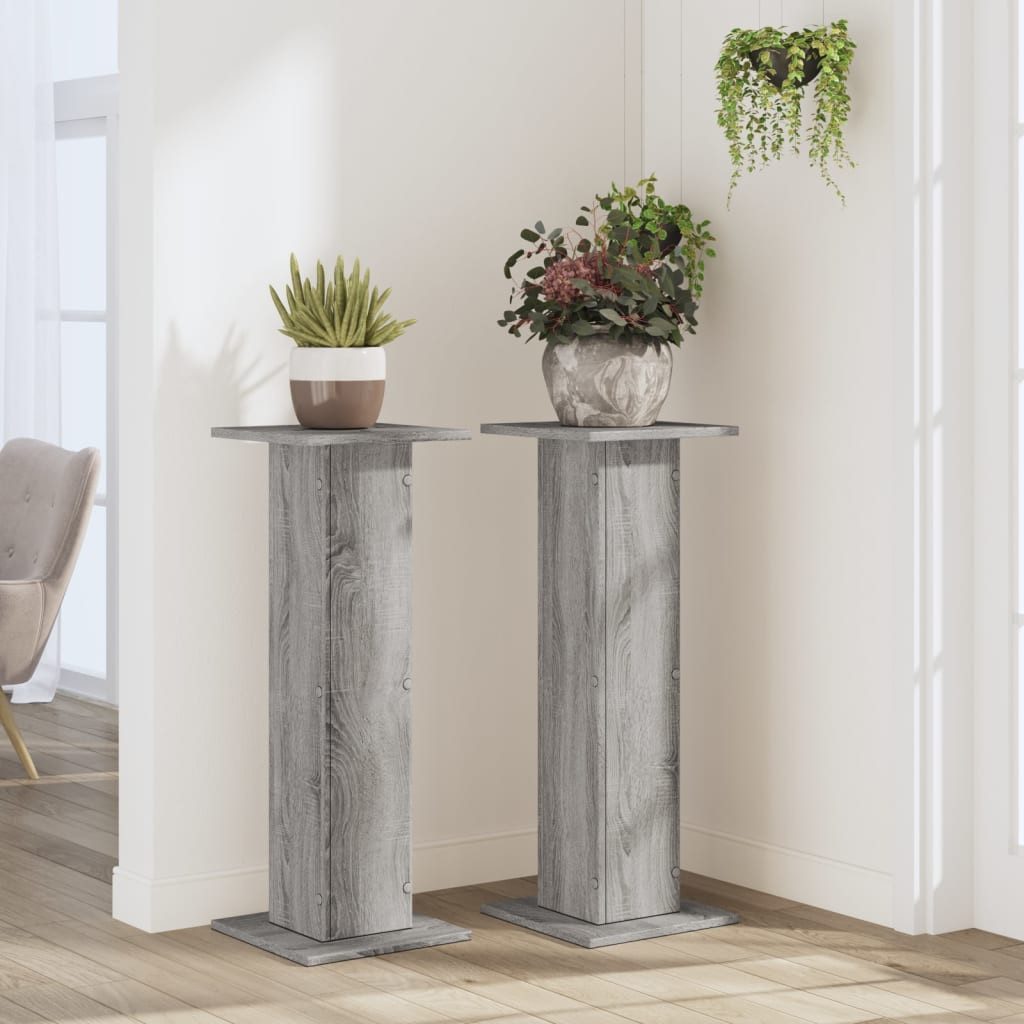 vidaXL Blumenständer Pflanzenständer 2 Stk. Grau günstig online kaufen