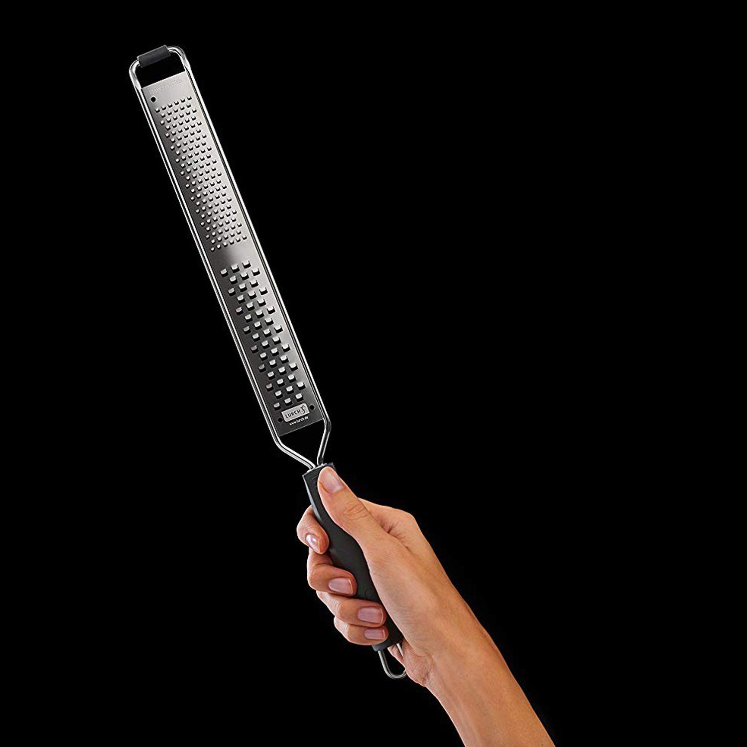 Lurch Käsereibe Tango RT40 Reibe Fein & Mittel Schwarz Ultrascharf, Edelstahl