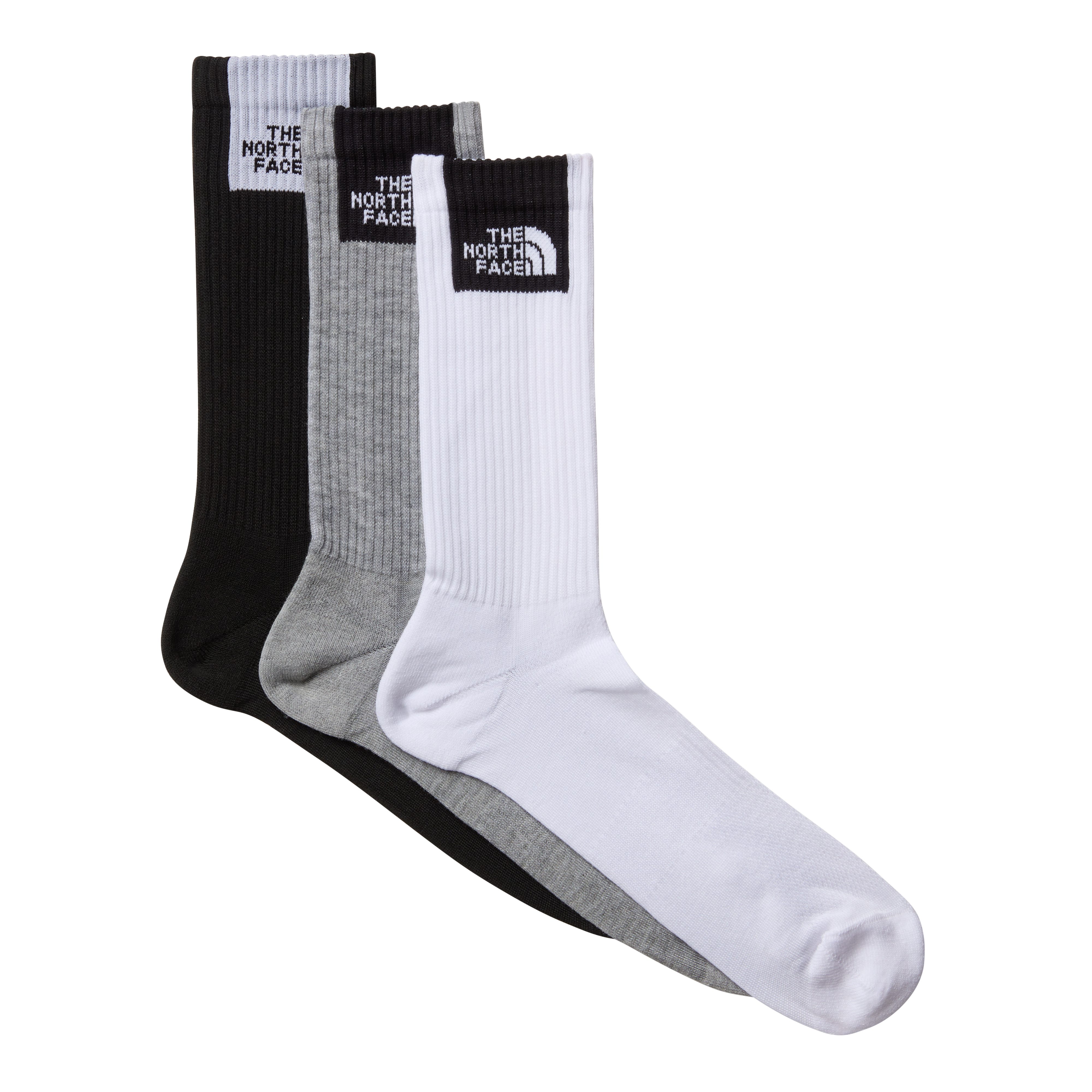 The North Face Sportsocken MULTI SPORT FINE BOX CUSH CREW SOCK 3P (3-Paar) Dreierpack für praktischen Vorrat, neutraler Schnitt