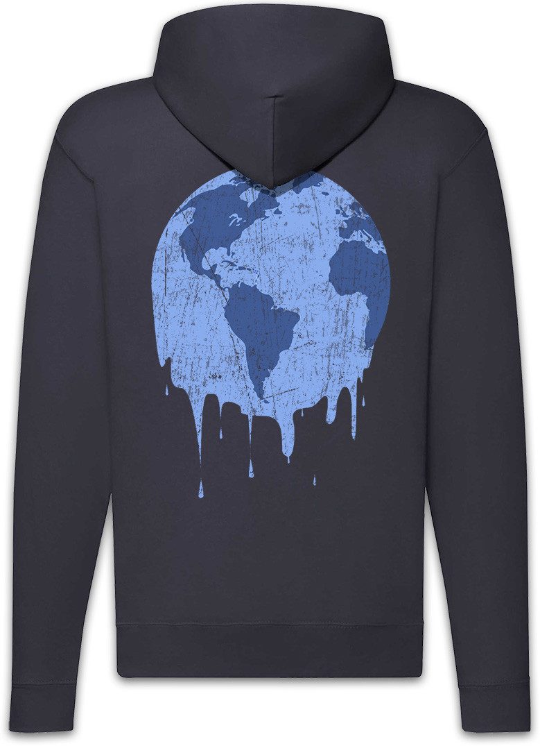 Urban Backwoods Sweatjacke Melting Earth Zipper Hoodie Umweltschutz Save The World Green Energy (1-tlg) Animal Welfare Protect Protection