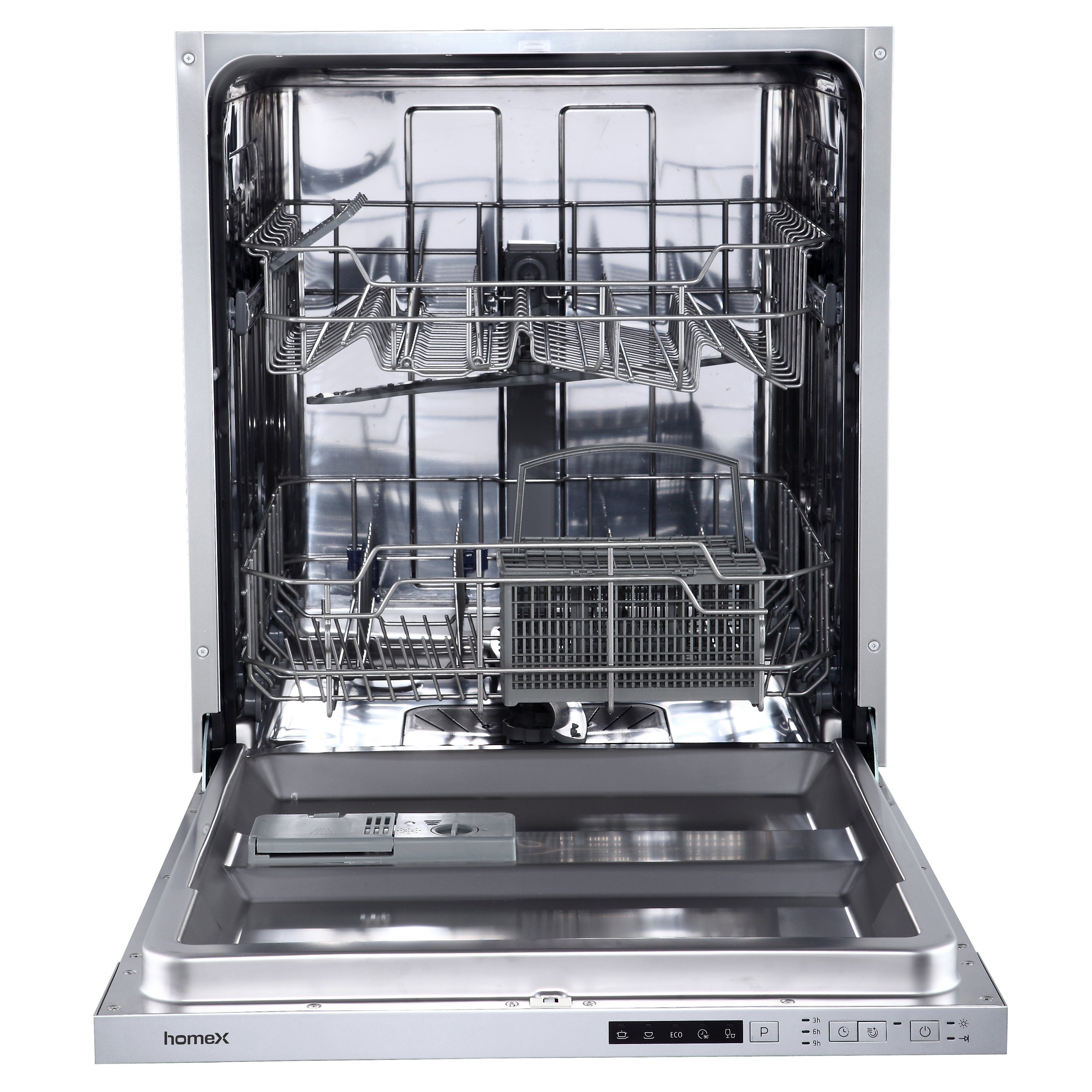 homeX vollintegrierbarer Geschirrspüler GSEV6014AE, 11 l, 14 Maßgedecke, Einbauspülmaschine vollintegriert, 60 cm, 5 Programme, Aquastop, weiß