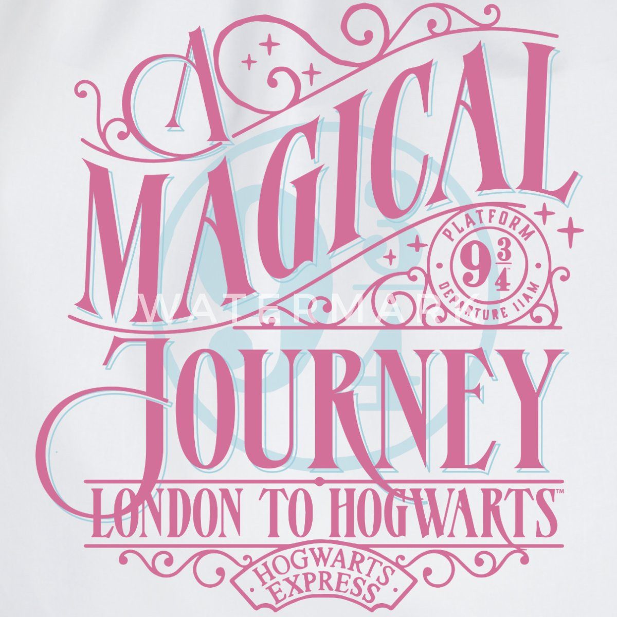 Spreadshirt Turnbeutel Harry Potter Gleis 9 ¾ Design In Rosa & Blau Turnbeutel (1-tlg)