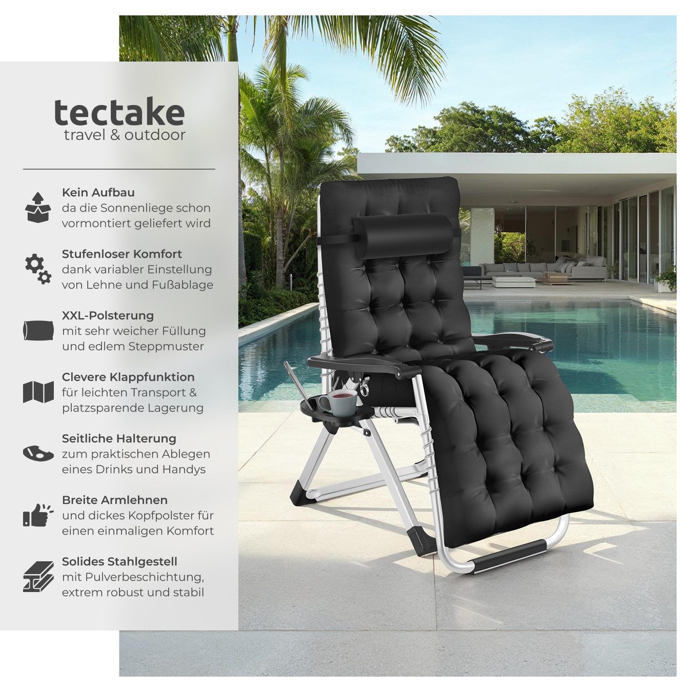tectake Gartenstuhl Sonnenliege (Set, 2 St), günstig online kaufen