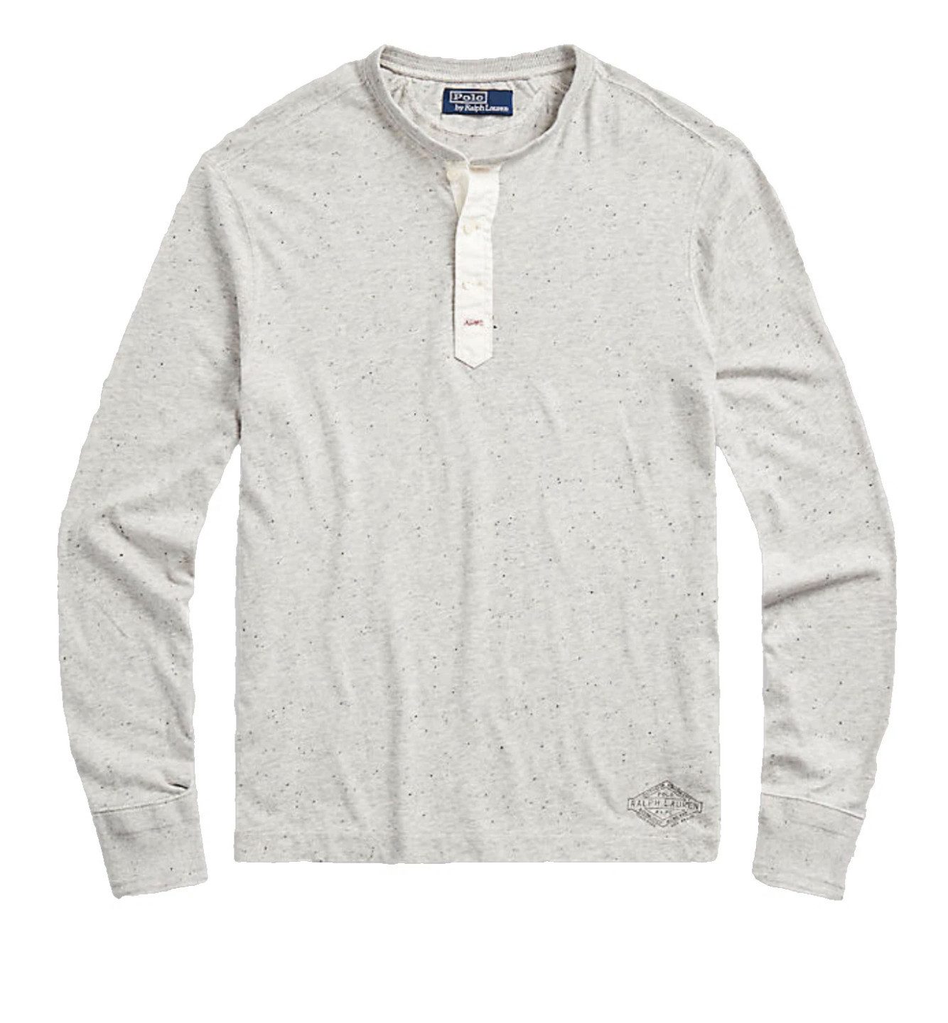 Polo Ralph Lauren Longsleeve Retro Grandfather Henley Opa Sweatshirt Knopfleiste, Henley-Kragen, Rippstrick, reiner Baumwolle