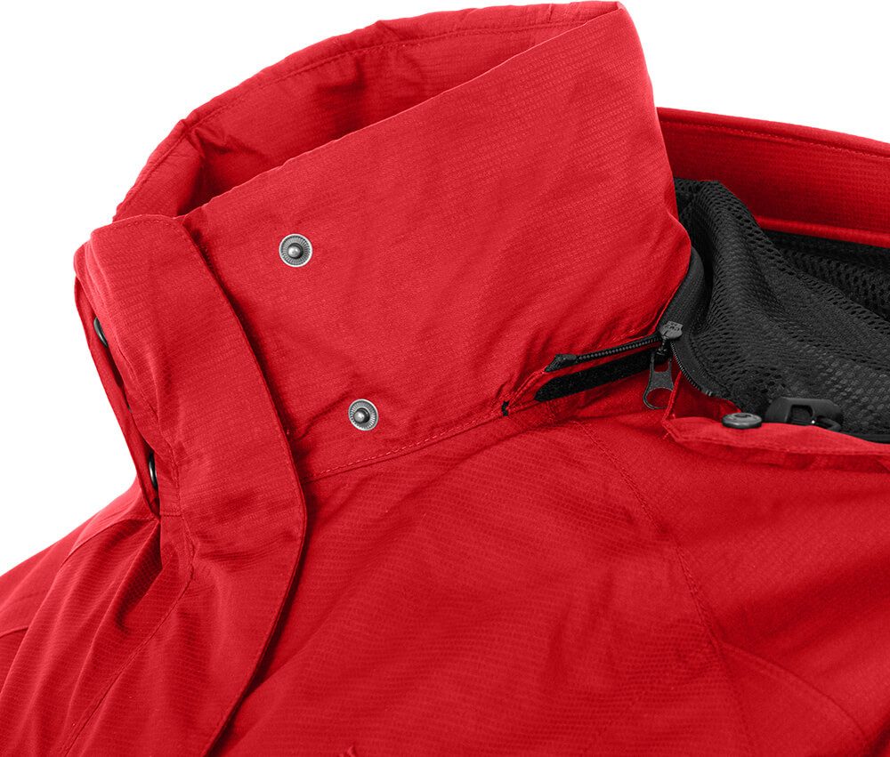 Bergson Regenjacke ROCKRIDER Damen Regenjacke, Netzfutter, 12000 mm Wassersäule, Kurzgrößen, salsa