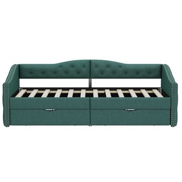 Ulife Daybett Polsterbett Schlafsofa Tagesbett Einzel-Tagesbett mit Schubladen, großer Stauraum, 90*200cm