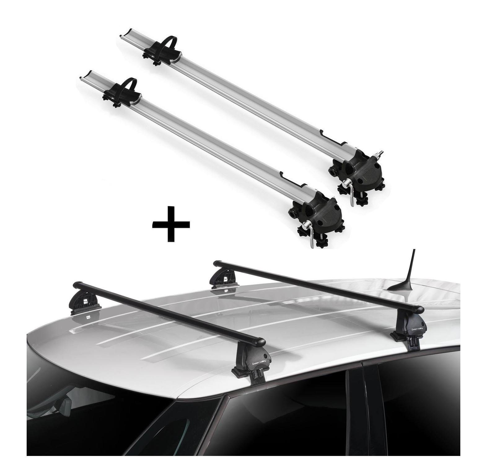 VDP Dachträger, 2x Fahrradträger Bike Pro + Dachträger VDP EVO Stahl kompatibel mit Renault Scenic III X-Mod 5 Türer 2009-2016