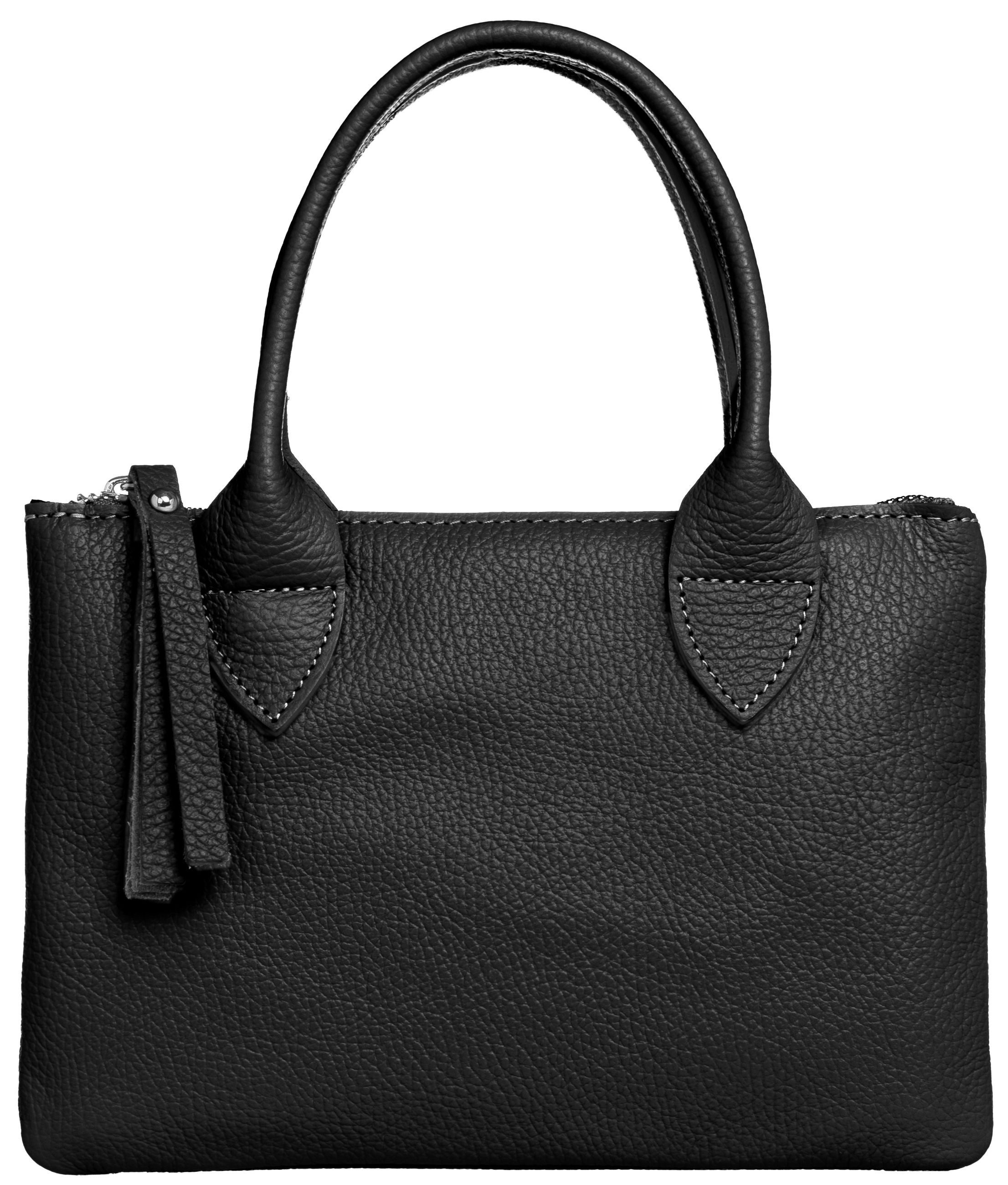 Caspar Henkeltasche Kleine Damen Leder Tasche Umhängetasche - CLASSIC LINE - Modell No.837, kompakt, elegant & unempfindlich - 100% Echtleder - Handmade in Italy