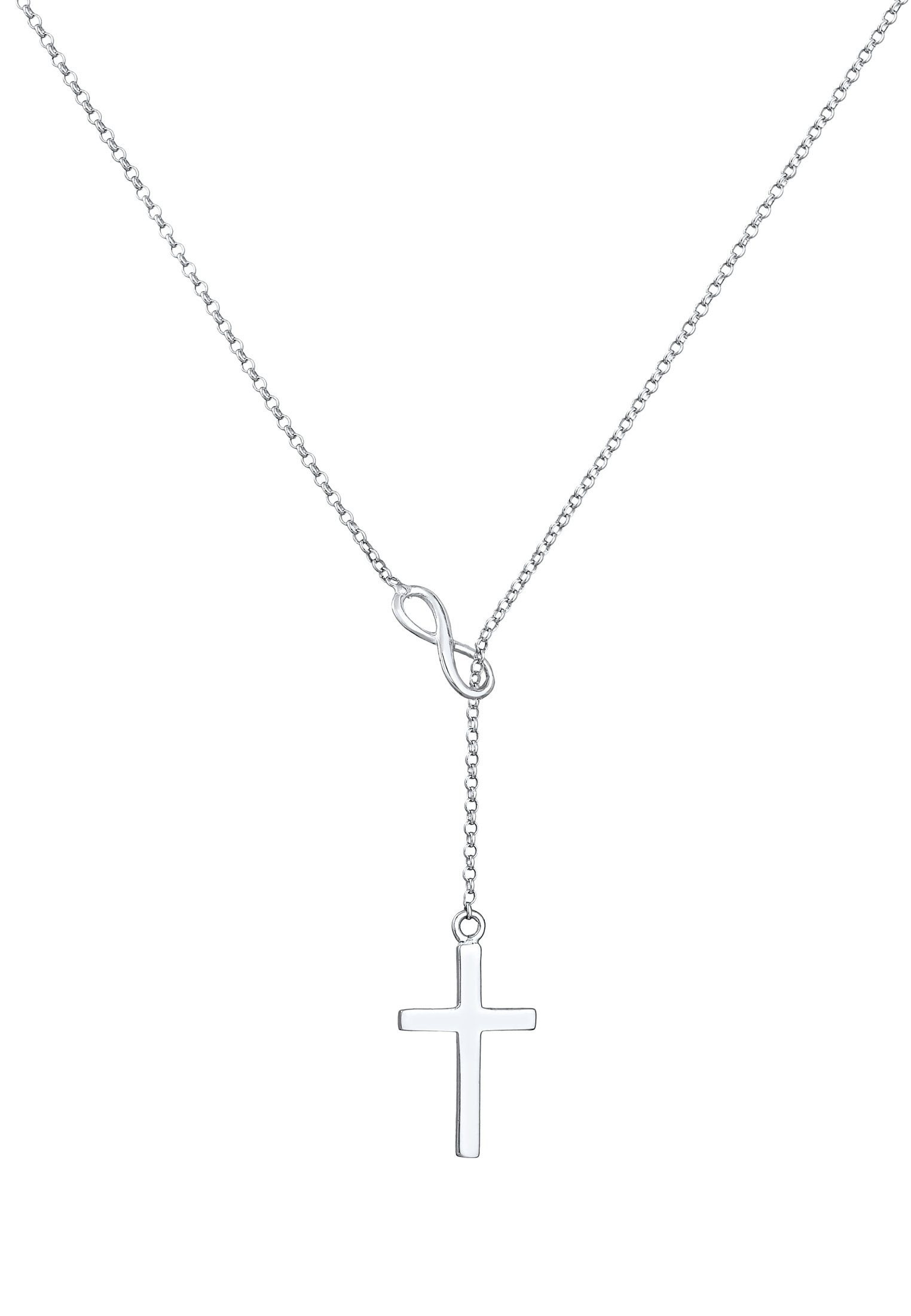 Elli Collierkettchen Y-Kette mit Kreuz und Infinity Symbol 925 Silber günstig online kaufen