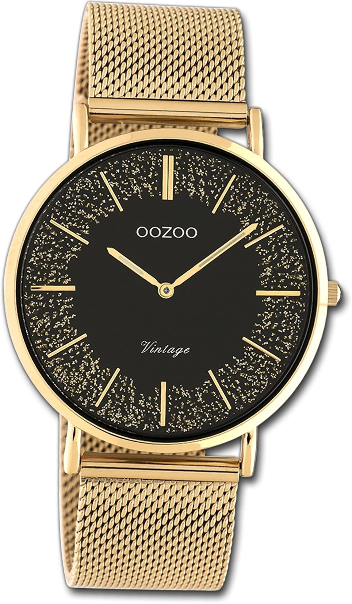Damenuhr Edelstahlarmband Armbanduhr Slim, rosegold, 40mm) OOZOO Oozoo Ultra Quarzuhr (ca. rundes Gehäuse, Damen groß