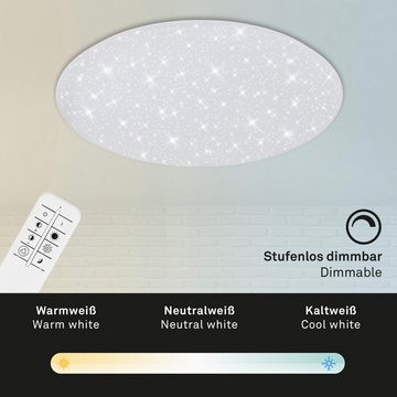 Briloner Leuchten LED-Sternenhimmel 3429016 VERB, CCT - über Fernbedienung, LED fest integriert, Kaltweiß, Neutralweiß, Tageslichtweiß, Warmweiß, CCT, Sternenhimmel, dimmbar, Fernbedienung, weiß, 75 cm