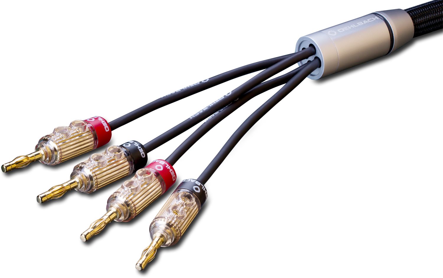 Oehlbach Fusion Four.4B LS-Kabel-Set für Bi-Amping mit Bananenstecker 1  Paar Lautsprecherkabel Audio-Kabel, 4 x Bananen Stecker, 4 x Bananen  Stecker (200 cm)
