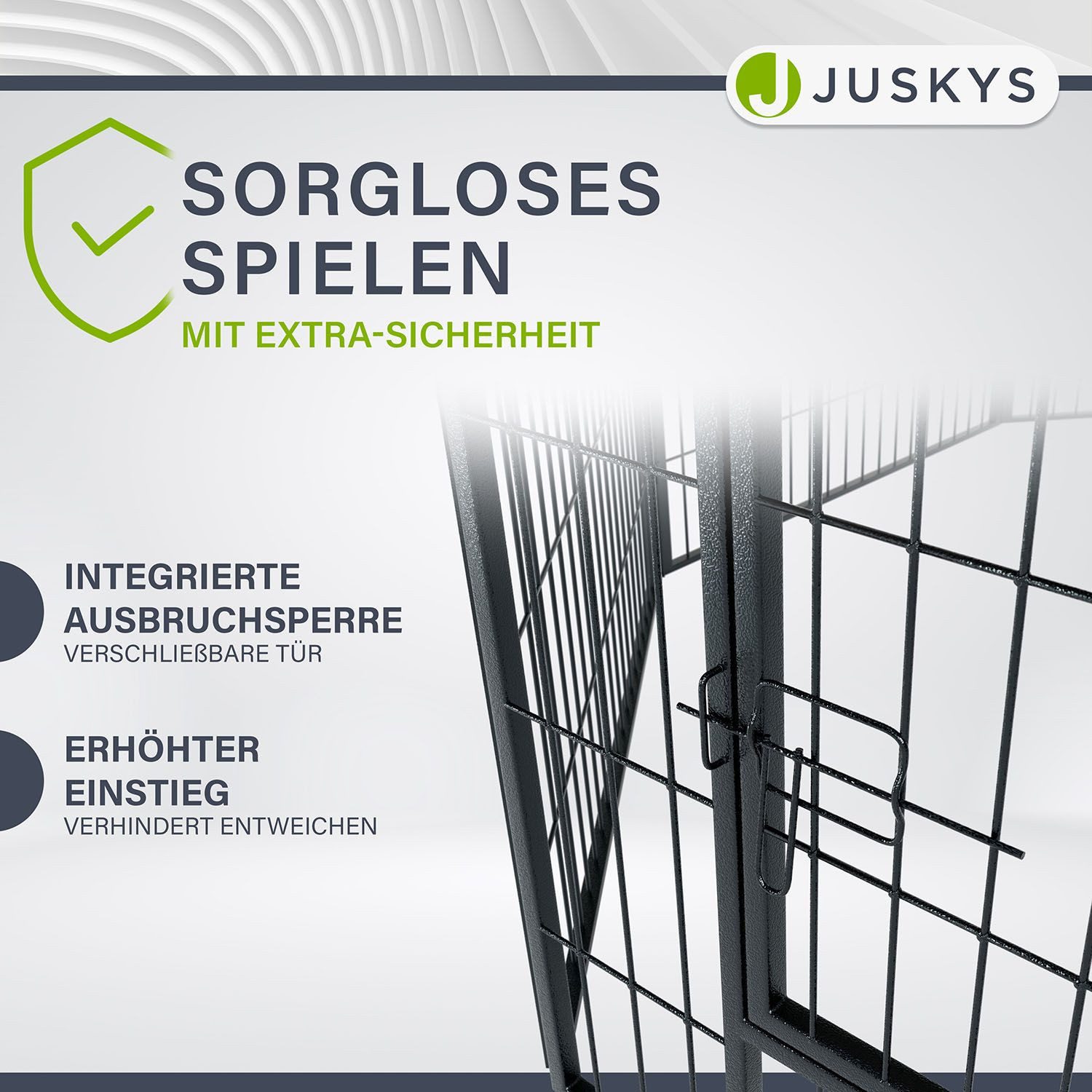 Juskys Freigehege Welpenauslauf, Faltbares Freilaufgehege für Hunde, Kaninchen & Kleintiere