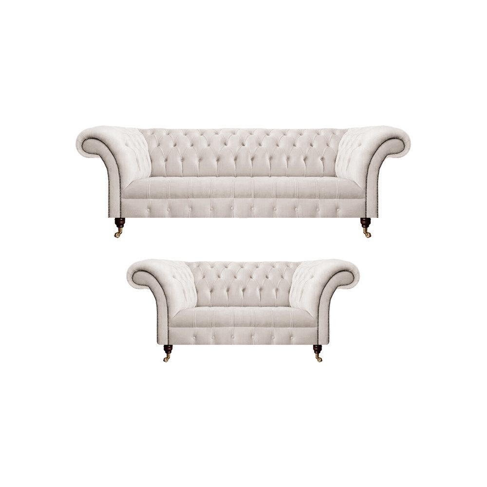JVmoebel Chesterfield-Sofa 2x Sofas Komplett Polstermöbel Sofa Dreisitze mit Zweisitzer Couch, 2 Teile, Made in Europa