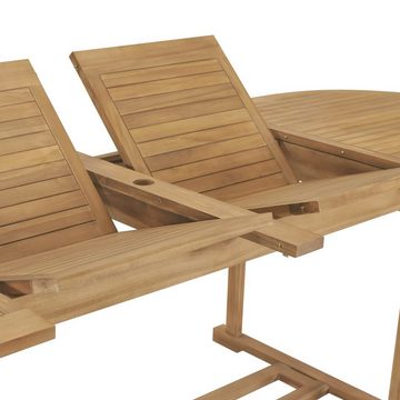 furnicato Gartentisch Ausziehbarer 180-280x100x75 cm Massivholz Teak