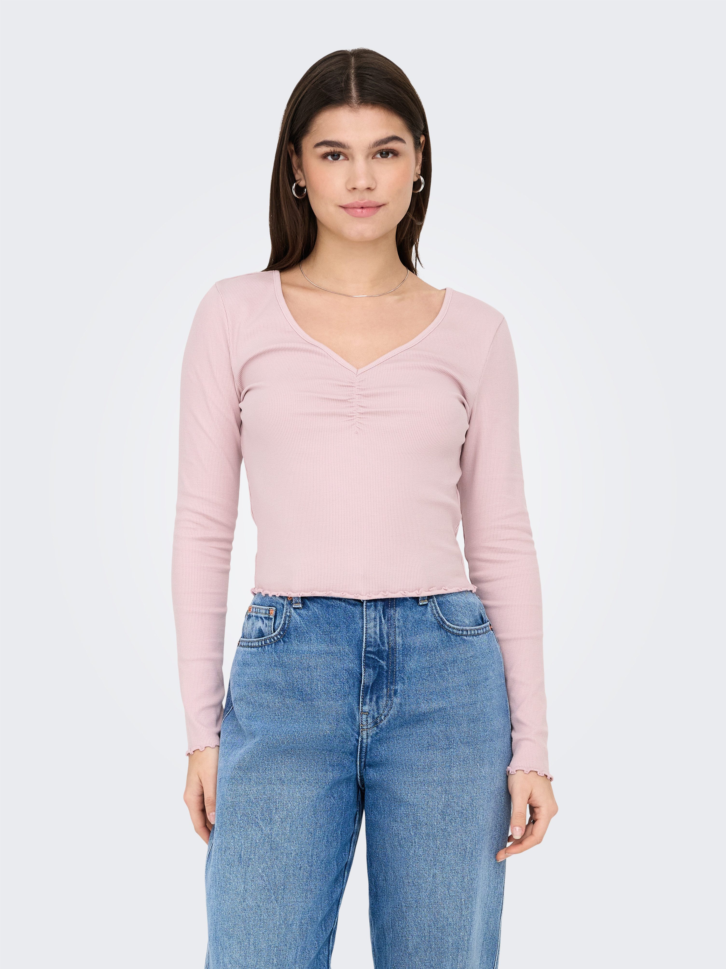 ONLY Langarmshirt ONLBETTY L/S V-NECK TOP günstig online kaufen