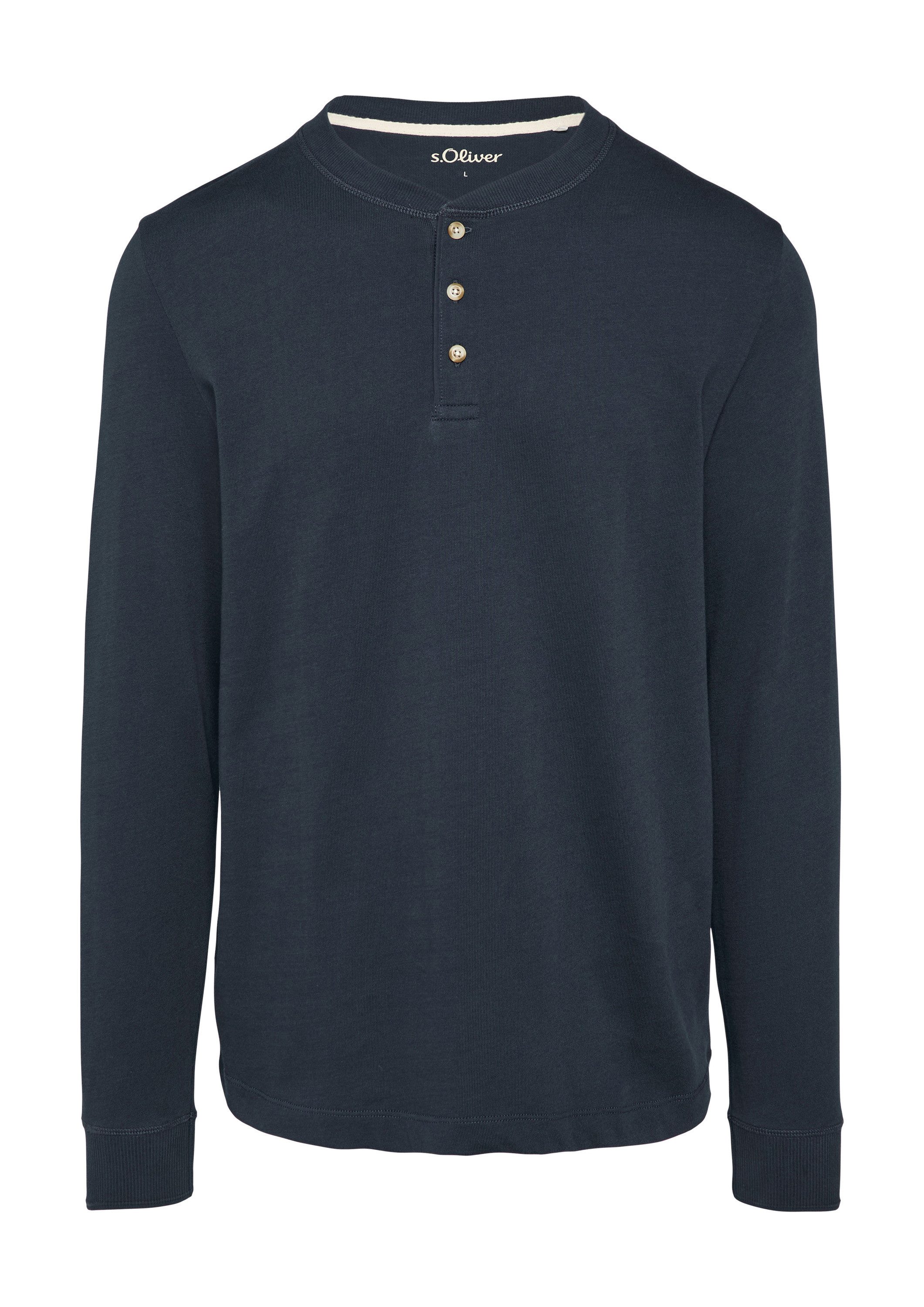 s.Oliver Langarmshirt T-Shirt Langarmshirt mit Henleyausschnitt günstig online kaufen