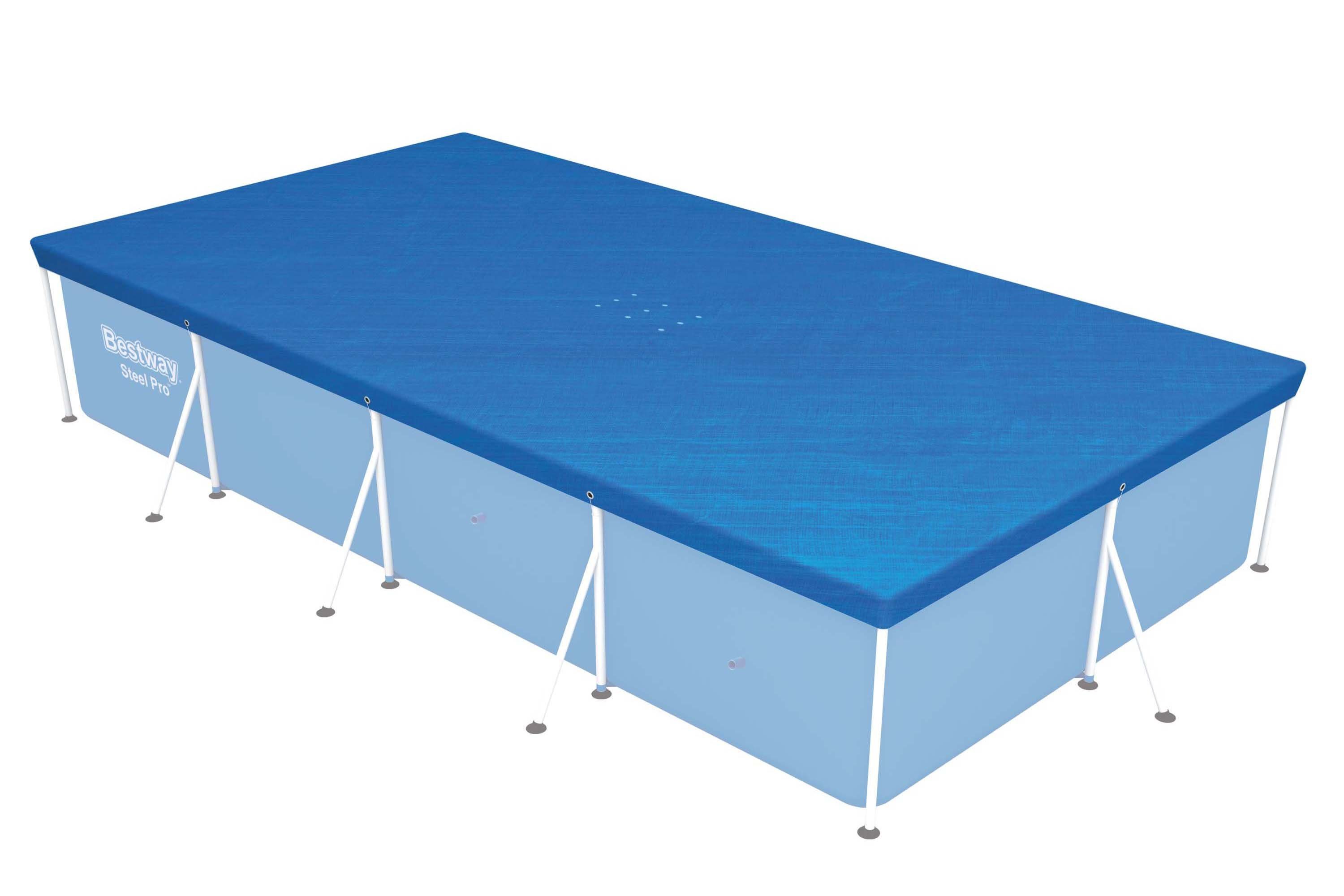 Bestway Pool-Abdeckplane Bestway 58107 - Flowclear PE-Abeckplane 410 x 226 cm, blau, eckig – Bild 2 von 3
