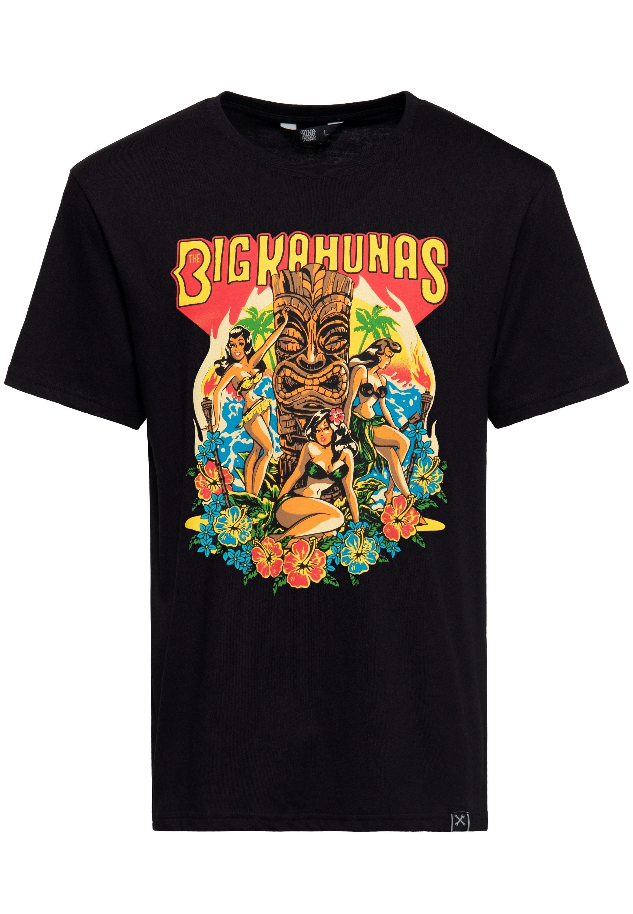 KingKerosin Print-Shirt Big Kahunas (1-tlg) Mit hawaiianischem Artwork