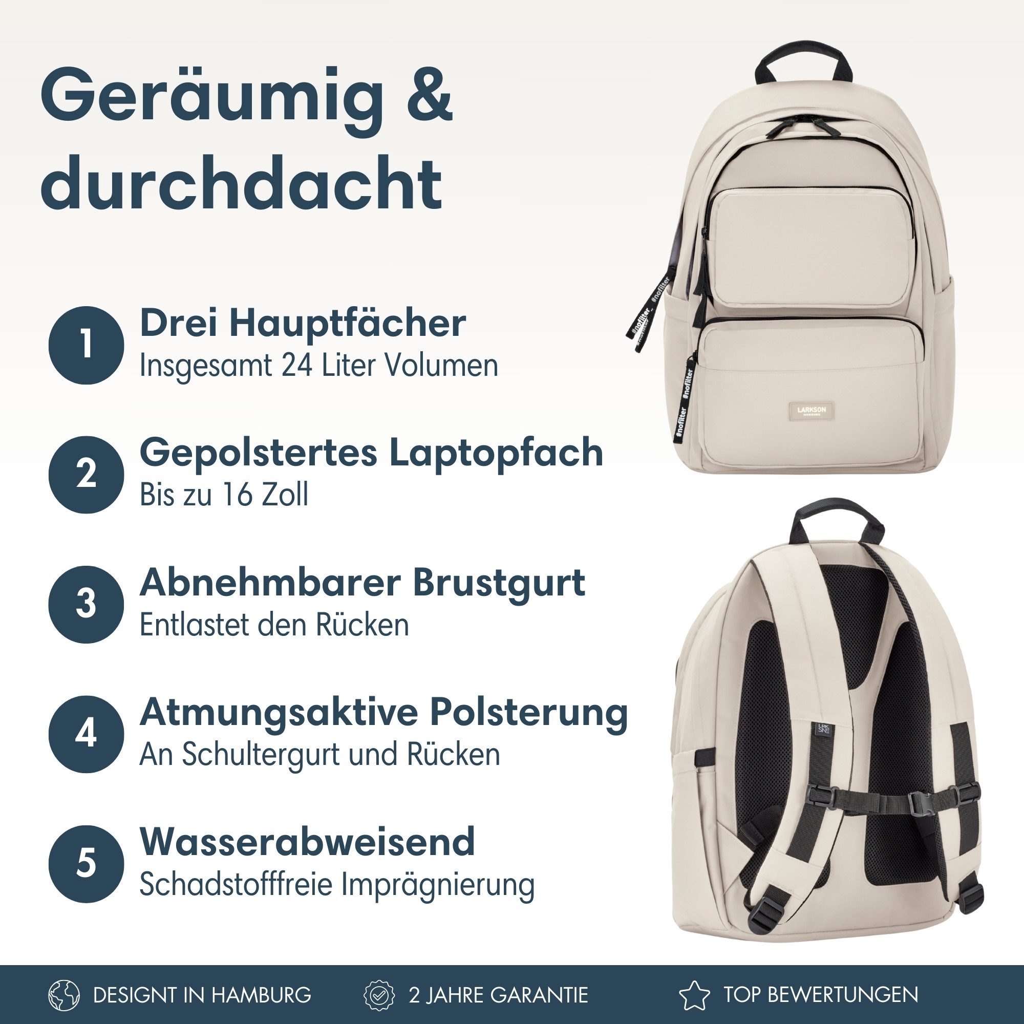 LARKSON Schulrucksack No 3 Advanced Rucksack günstig online kaufen