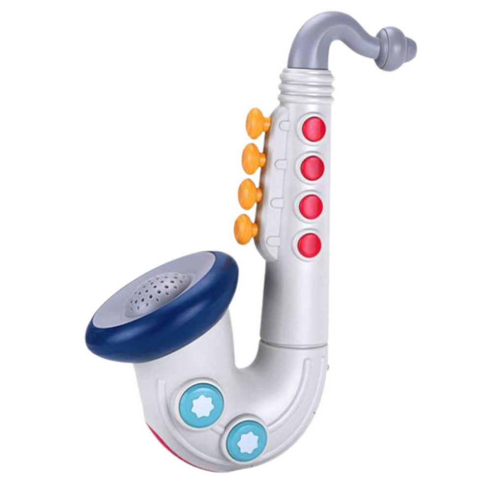 LEAN TOYS Saxophon Spielzeugsaxophon Kindersaxophon Musikspielzeug, Spar-Set, 1-St., 31 x 7 x 11 cm leicht, 3 Spielmodi, Licht- und Toneffekte, Lautstärkeregler