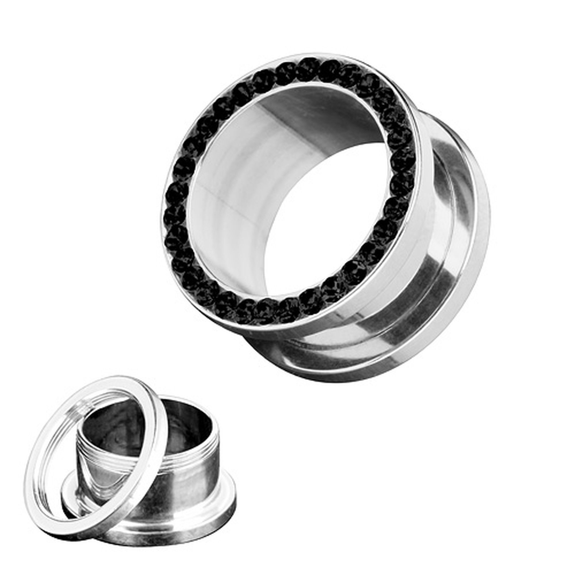 Taffstyle Plug Piercing Edelstahl Zirkonia Kristall, günstig online kaufen
