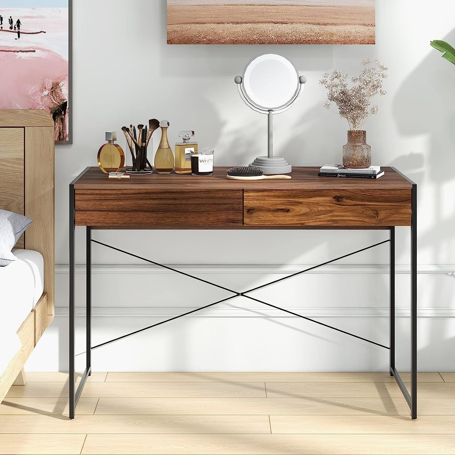 KOMFOTTEU Computertisch Schreibtisch, mit Schubladen