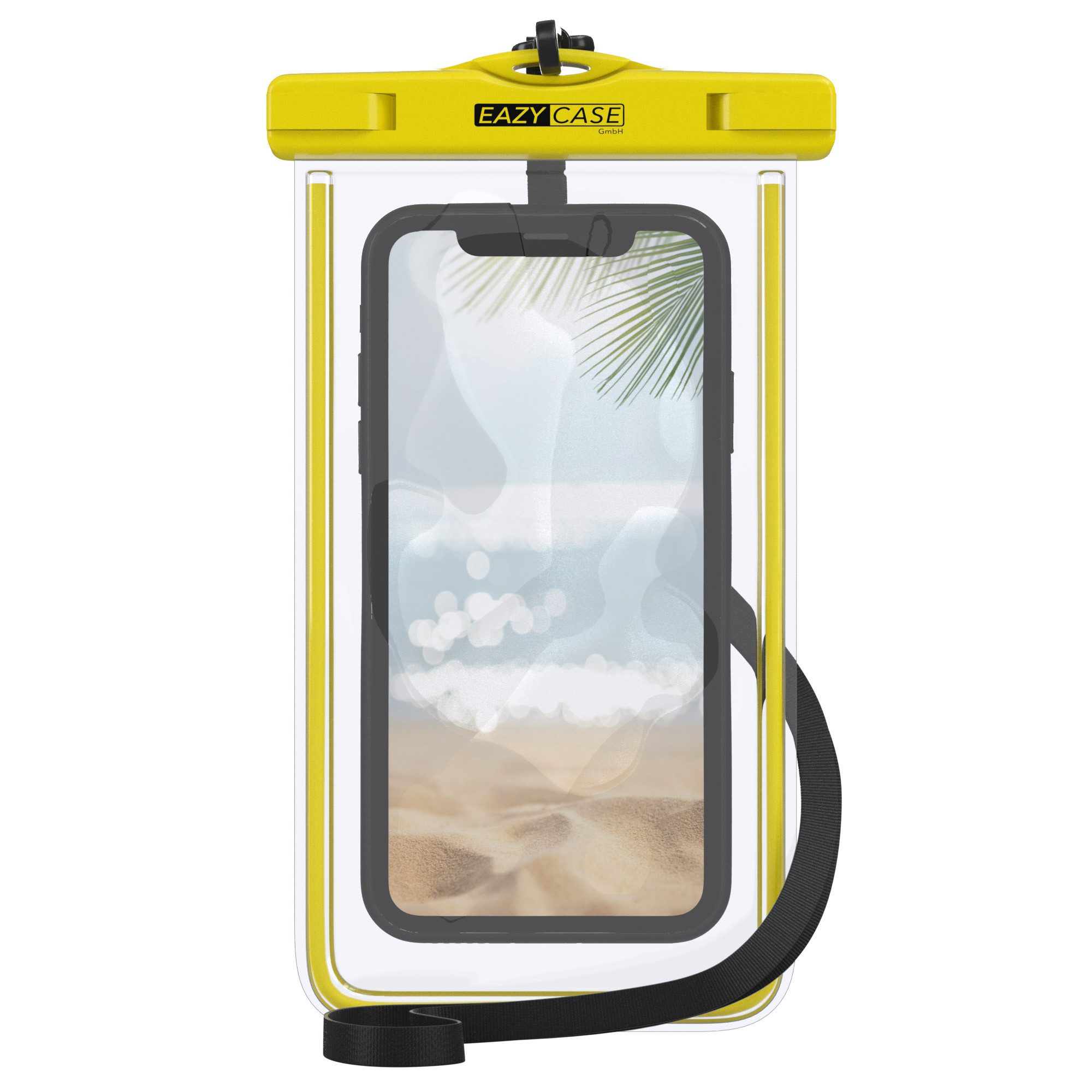 EAZY CASE Handyhülle Universale Unterwasser-Tasche für viele Modelle 3,5 - 6,7 Zoll, Unterwasserhülle Taschen wasserfeste Handyhülle IPX8 Schutz Hülle Gelb