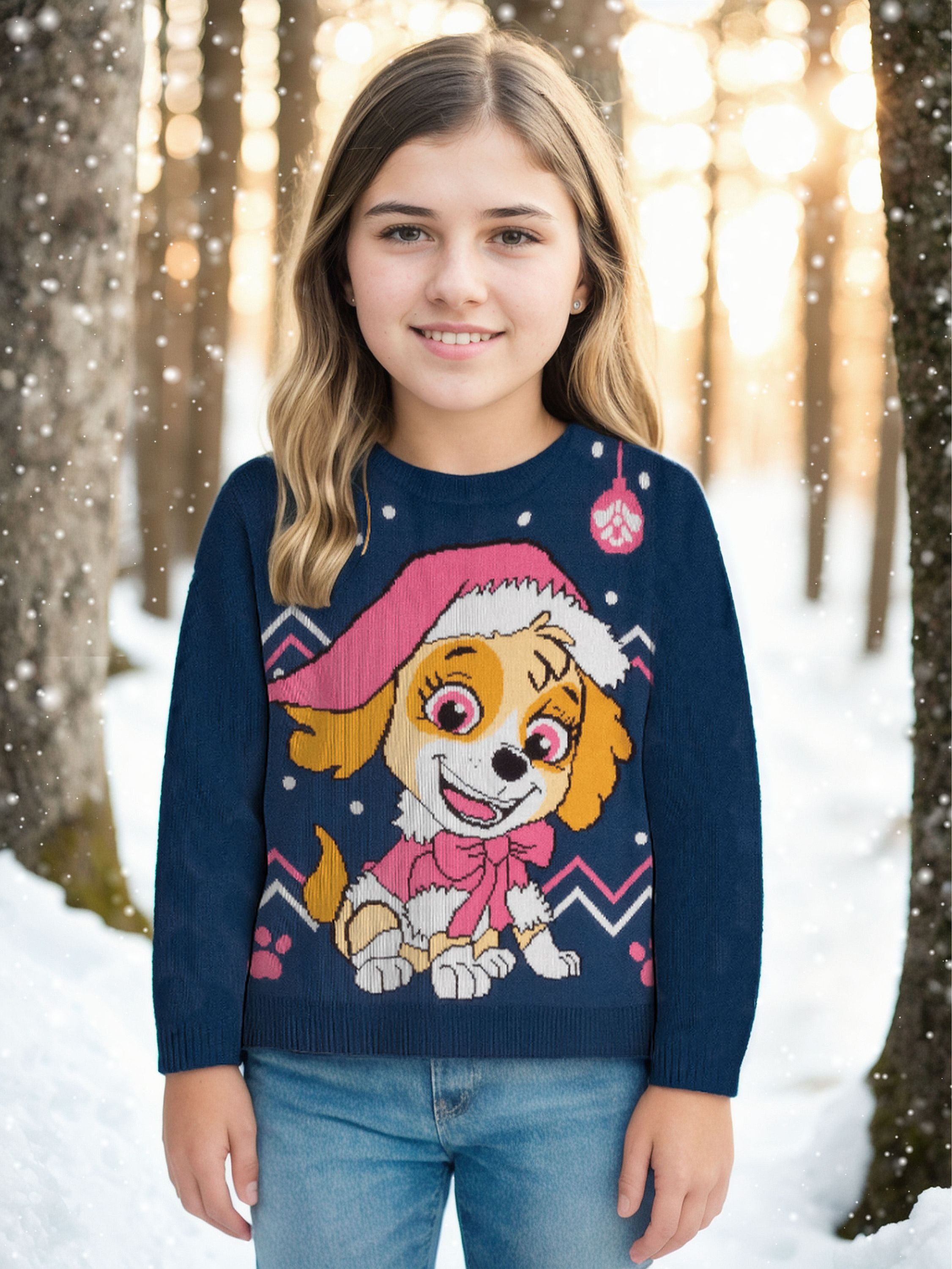 United Labels® Weihnachtspullover Paw Patrol Winterpullover Skye Winter Strick Pullover Ugly Sweater