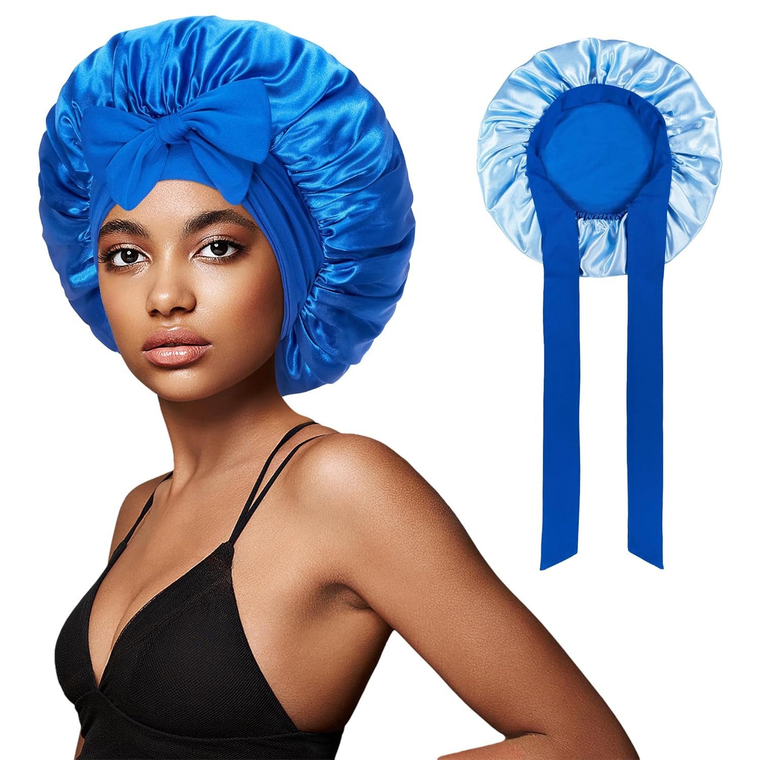 Coonoor Duschhaube Seidenhaube zum Schlafen Satin Haarhaube Bonnet für Damen Mädchen