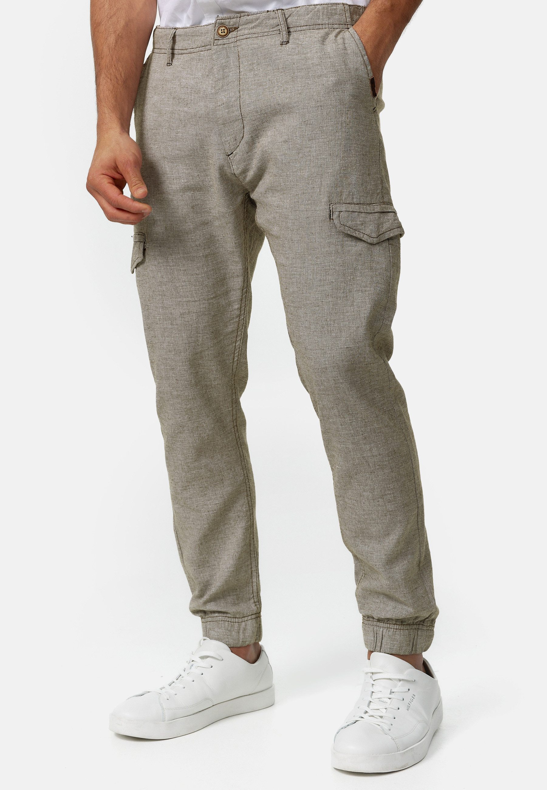 Indicode Leinenhose Herren Booth Sommerhose Leinen Herrenhose mit 6 Taschen, 55% Leinen