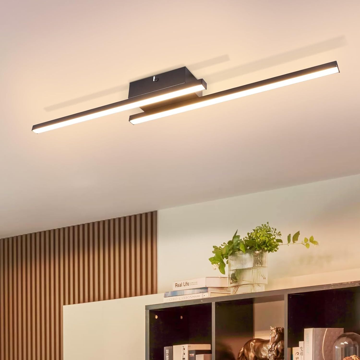 ZMH LED Deckenleuchte Wohnzimmer Schwarz Modern günstig online kaufen