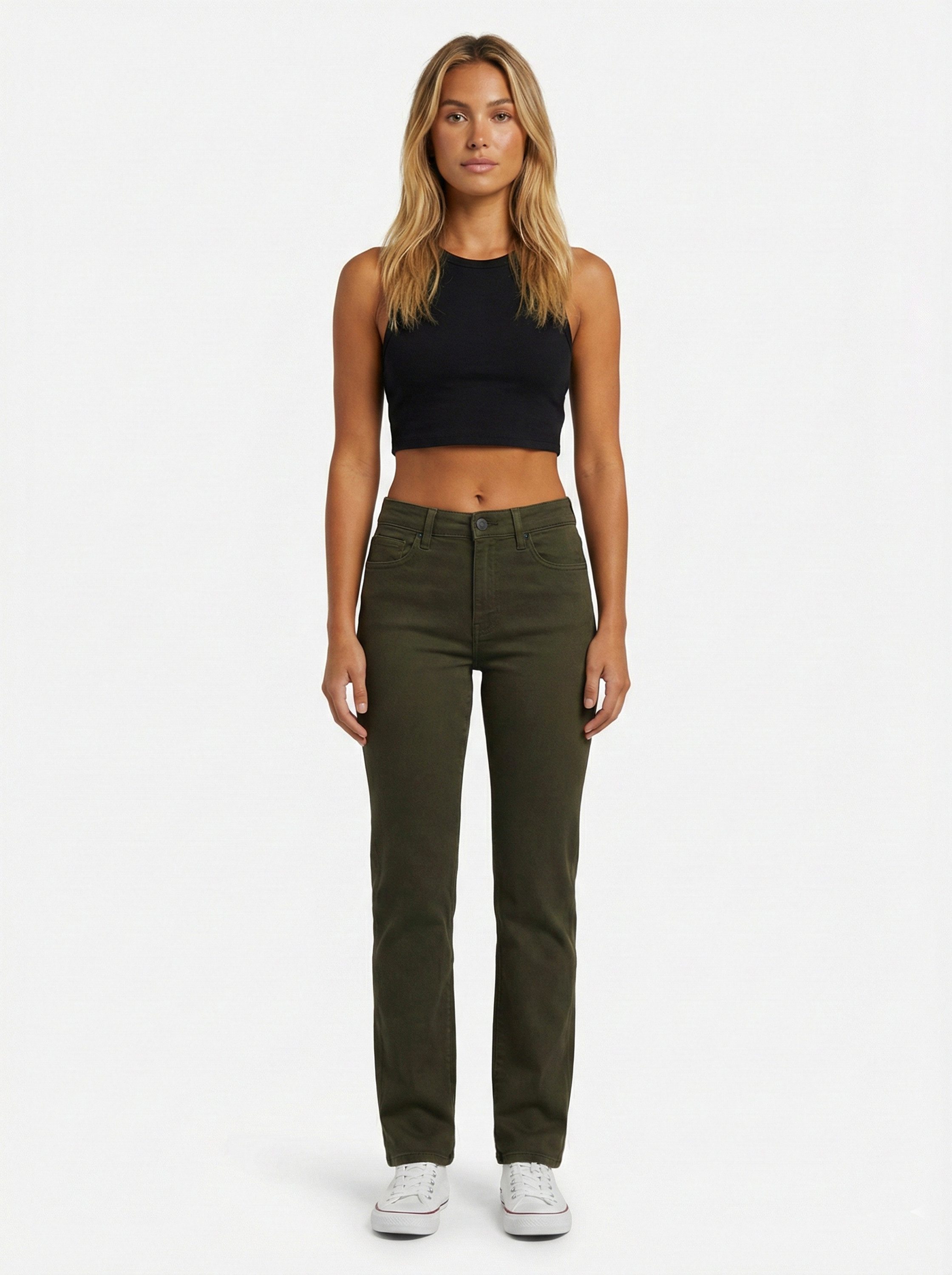 ESRA Stoffhose Damen Straight Fit Hose High Waist Business-Hose bis Große G günstig online kaufen