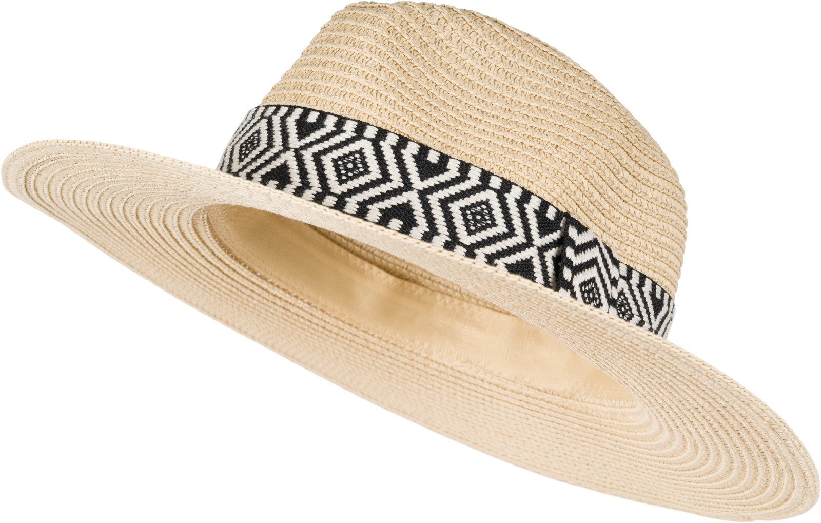 styleBREAKER Sonnenhut Panama Strohhut Hutband Azteken Muster (1-St)