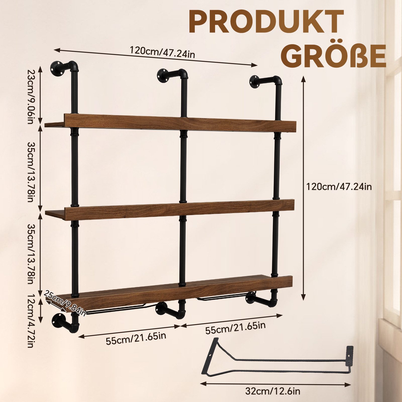 TWSOUL Weinregal Schwebende Wandregal Massivholz mit günstig online kaufen