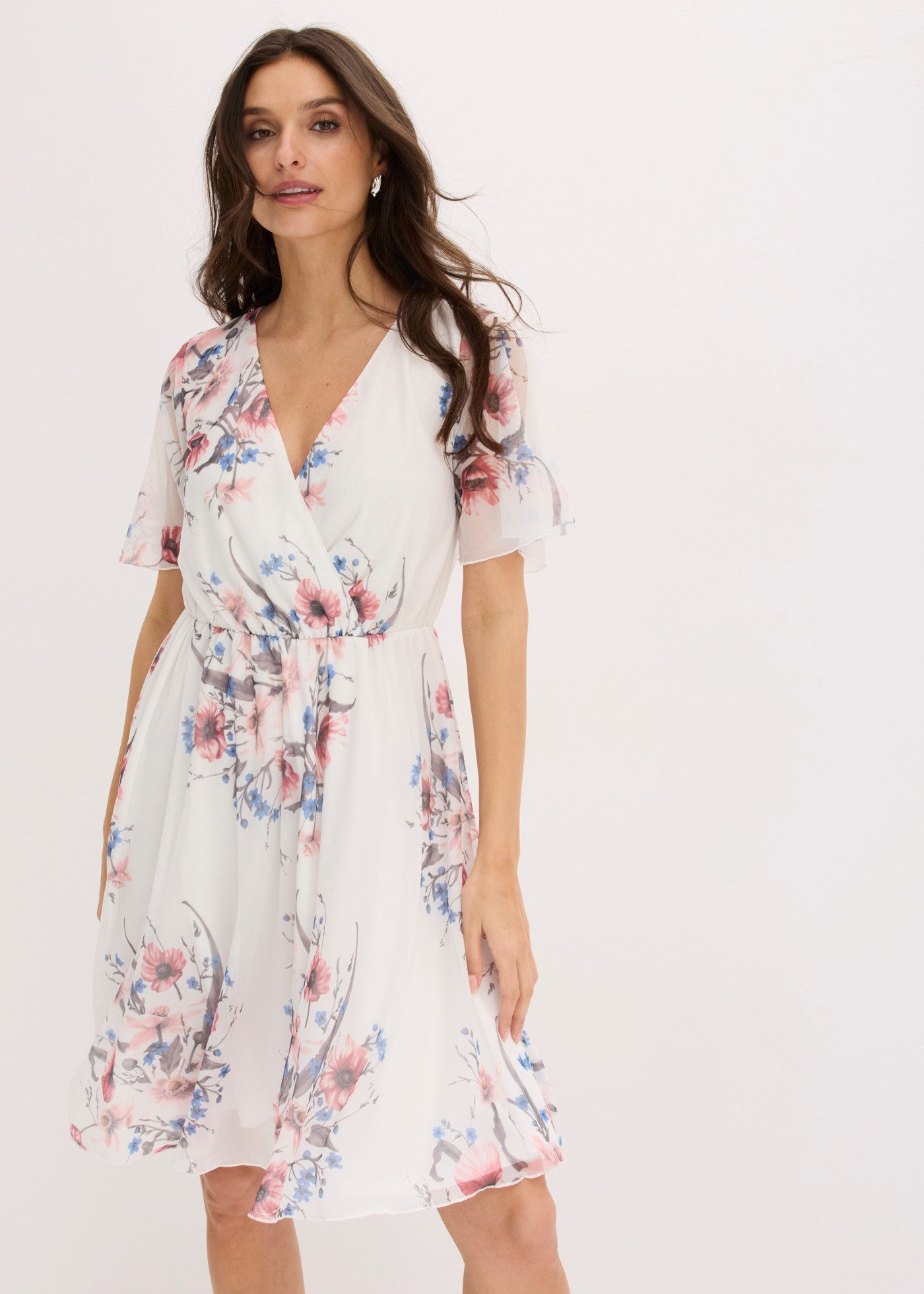 bonprix Minikleid für den Alltag, aus Polyester und Elasthan, ausgestellte Passform