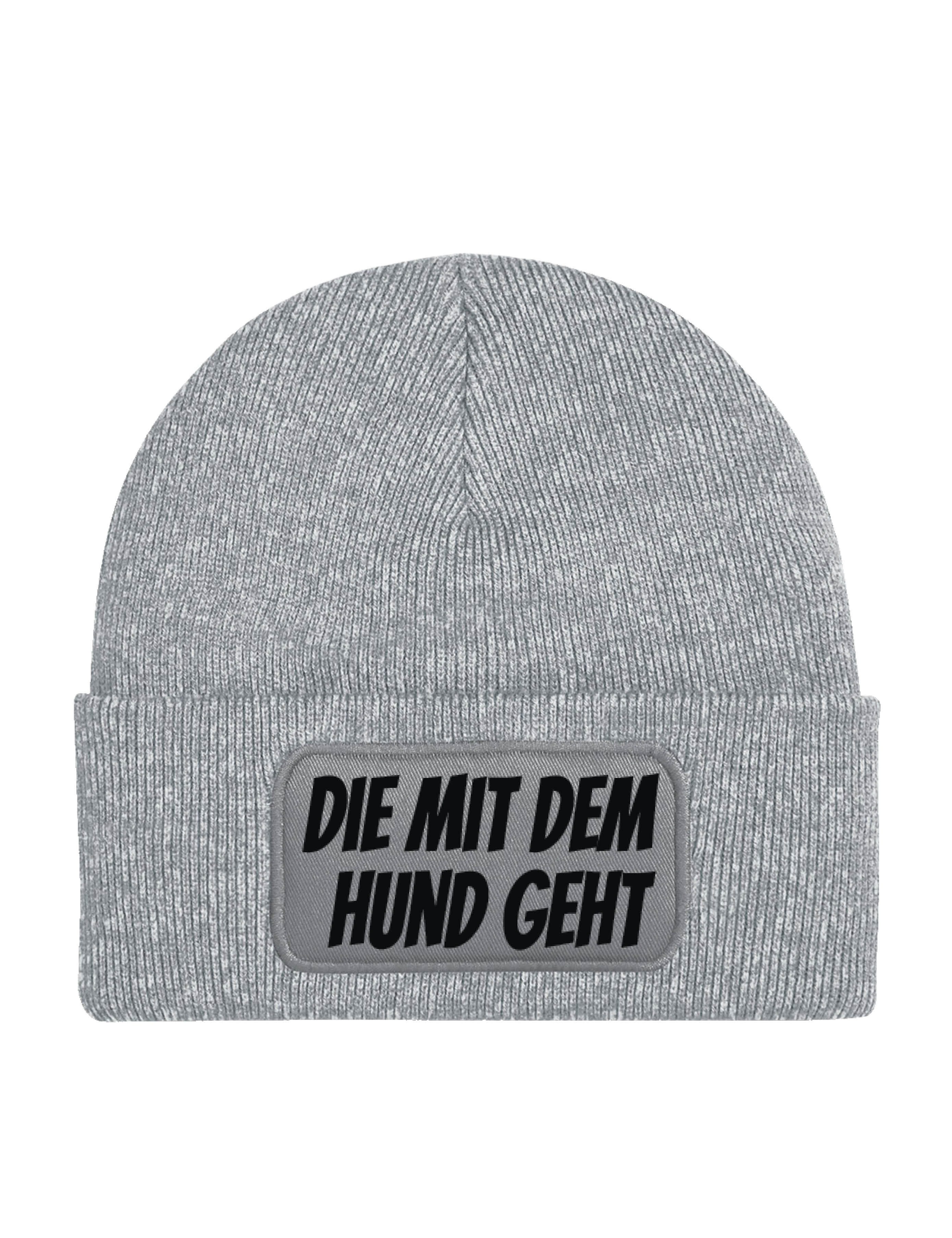 Beanie "DIE MIT DEM HUND GEHT" Beanie Mütze für Damen Geschenk Statement