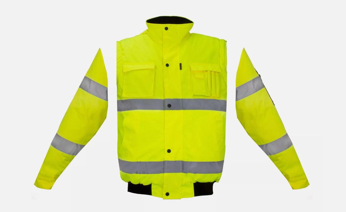 Artmas Arbeitsjacke Winterjacke Arbeitsjacke Pilotenjacke Warnweste Warnschutzjacke 2in1