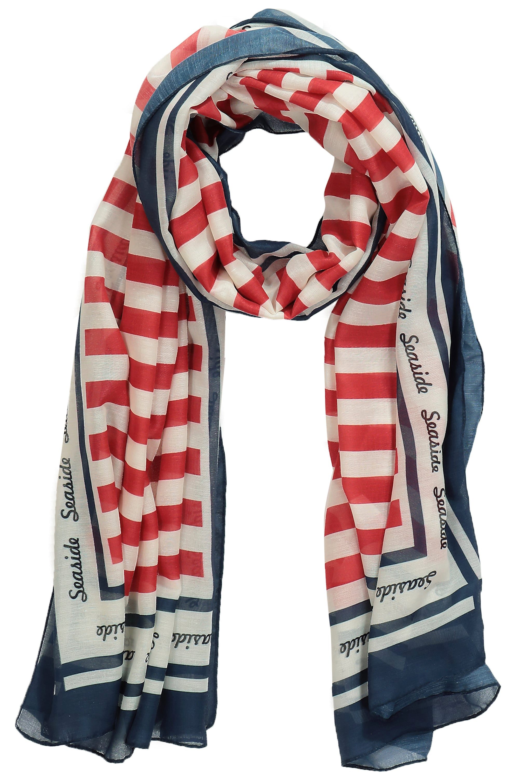 Halstuch Schal maritime Optik Streifen Quasten