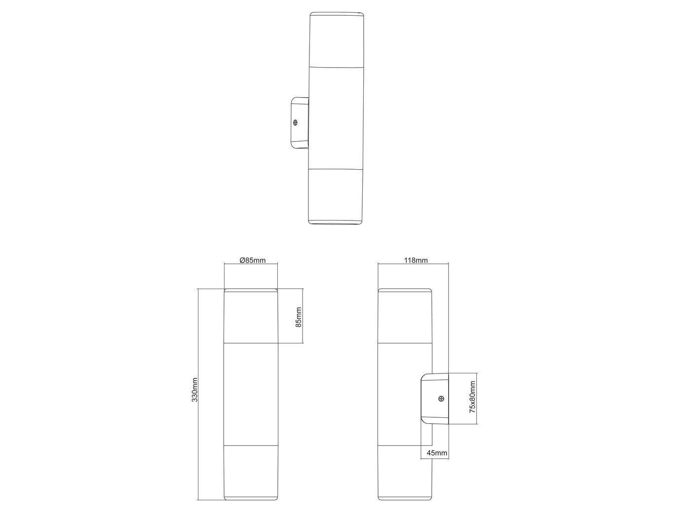 LED Terrassenleuchten Außen-Wandleuchte, Hauswand wechselbar, Fassadenlampe Rost-optik, meineWunschleuchte Warmweiß, Up 33cm, Down LED