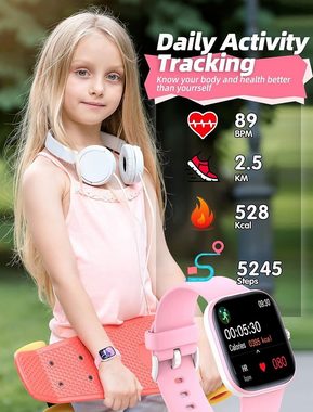 Slothcloud Smartwatch (1,4 Zoll, Android, iOS), für Jungen & Mädchen IP68 wasserdichte Fitness Aktivitäts Herzfrequenz