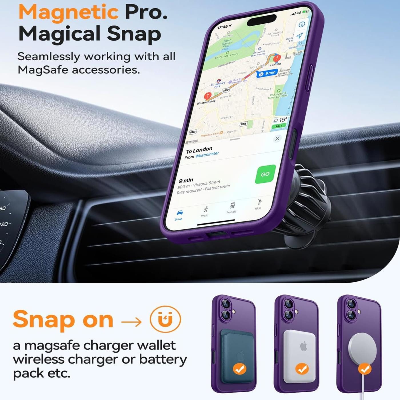 CoolGadget Handyhülle für Apple iPhone 16 6,1 Zoll, Kamera Schutz Hülle Silikon Hard Case Schutzhülle für Magsafe Zubehör – Bild 4 von 5