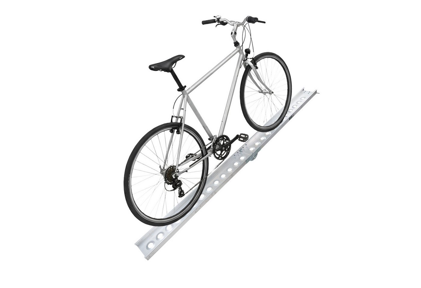 TRUTZHOLM Auffahrrampe Auffahrschiene klappbar 240 cm Tragkraft 50 kg Alu grau gelocht, Hohe Tragkraft,Anti-Rutsch