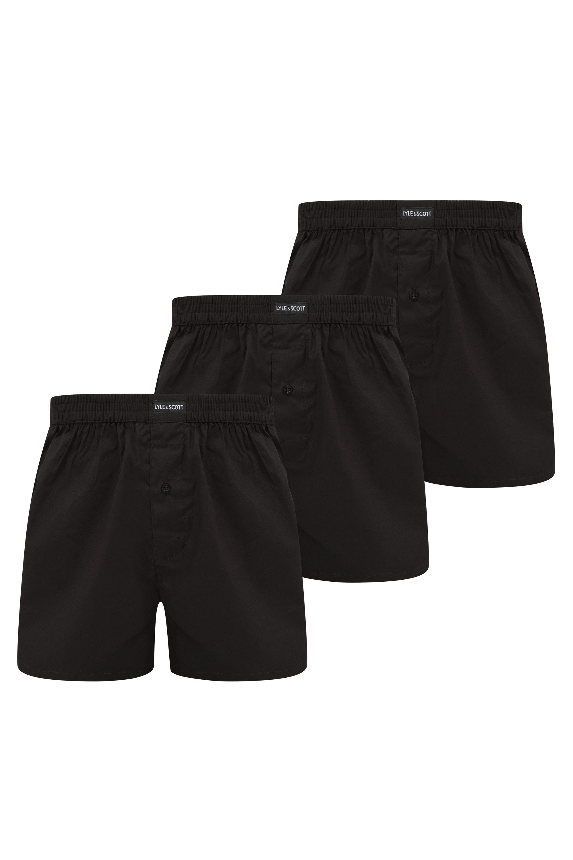Lyle & Scott Herren Trunks 3er-Pack – Baumwoll-Unterhosen Mit Elastischem Bund Und Logo