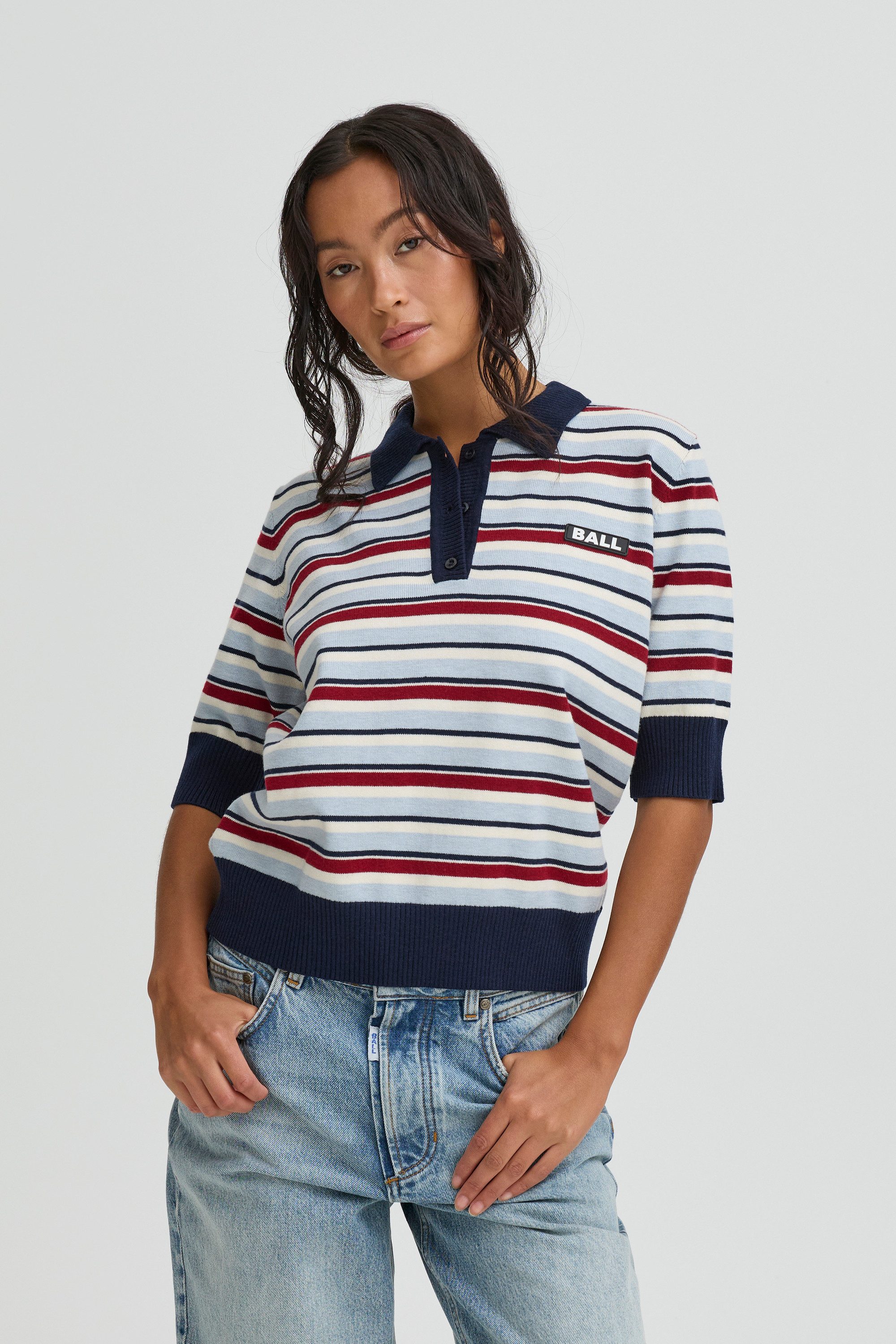 Ball Poloshirt Kurzarm-Bluse BAMARIETTA