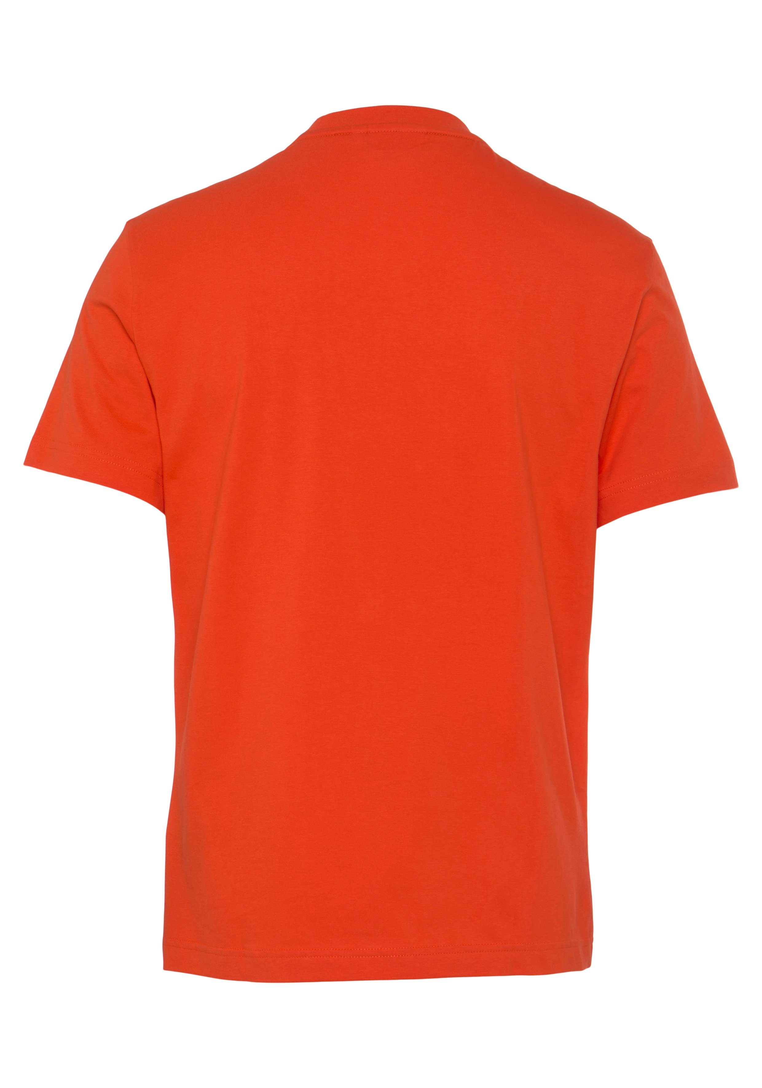Calvin Klein T-Shirt CONTRAST LOGO LINE CK-Logodruck Spicy mit T-SHIRT Orange