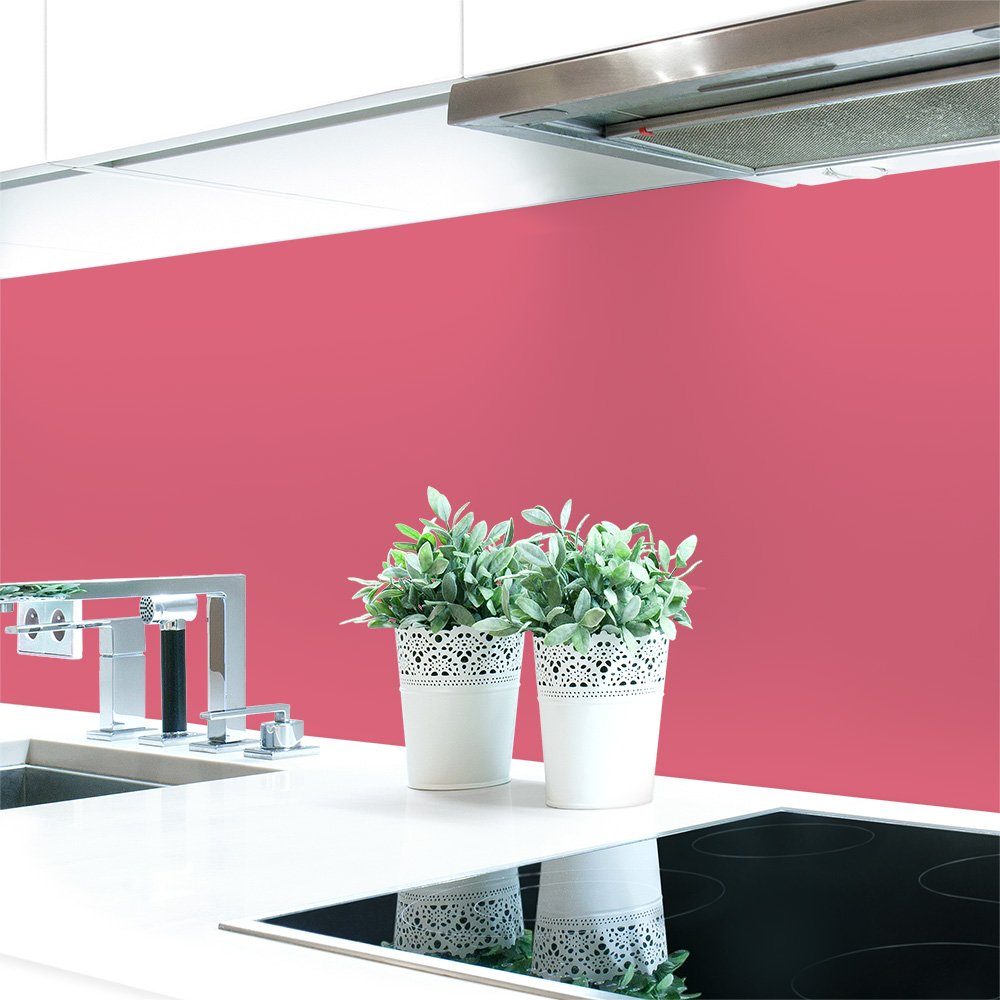 DRUCK-EXPERT Küchenrückwand Küchenrückwand Rottöne Unifarben Premium Hart-PVC 0,4 mm selbstklebend Altrosa ~ RAL 3014