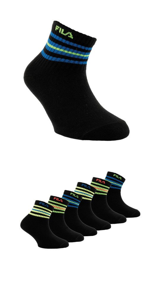 Fila Kurzsocken (6 Paar) Cotton-Mix, mit Rippenbündchen