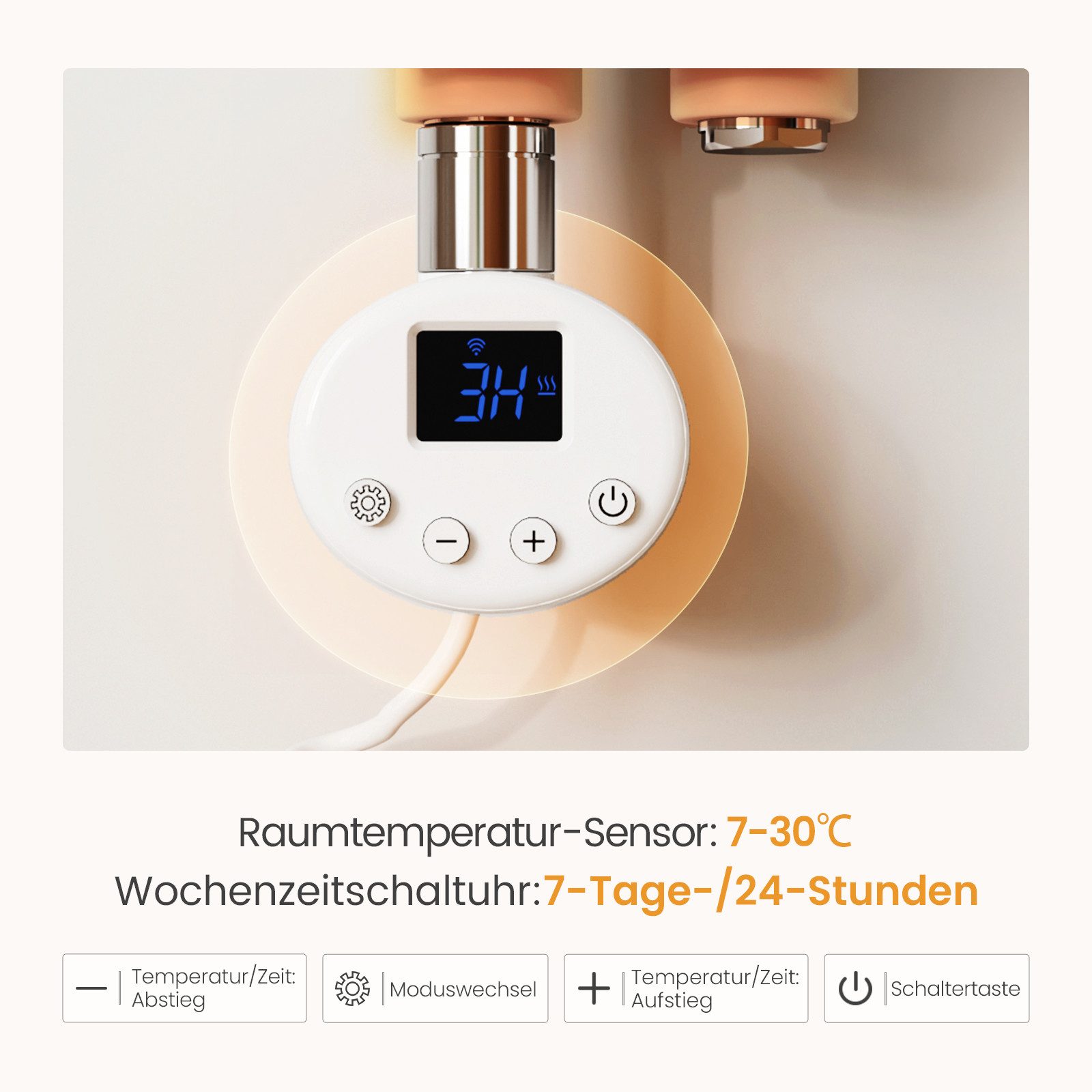 EMKE Elektrischer Badheizkörper Weiß mit Thermostat 400W~1000W, Smart WIFI günstig online kaufen