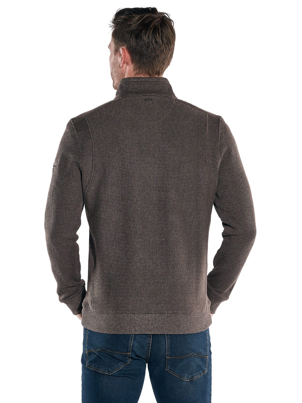 Engbers Sweatshirt engbers Herren Sweatshirt mit Stehbund, Dunkelbraun günstig online kaufen